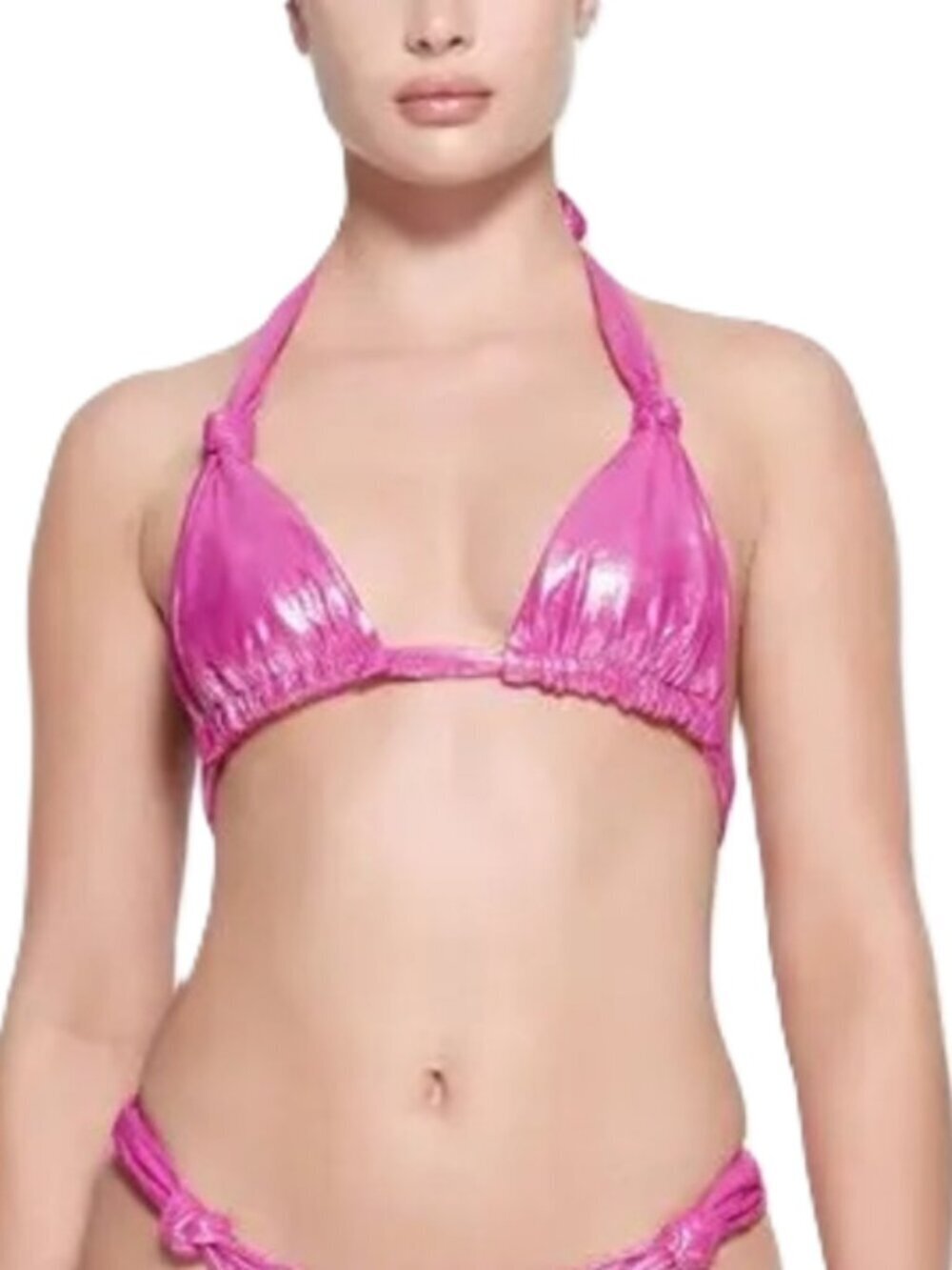 NWT Skims Liquid Shine Knotted Micro Triangle Swim Top in Lollipop Beach Pool